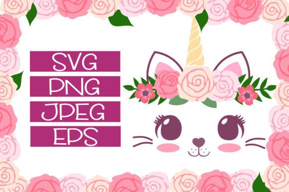 Caticorn Floral Fun Designs: Whimsical Assets for Creative Projects