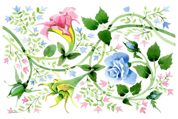 Elevating Creative Projects with Hand-Painted Floral Watercolor Pattern Assets