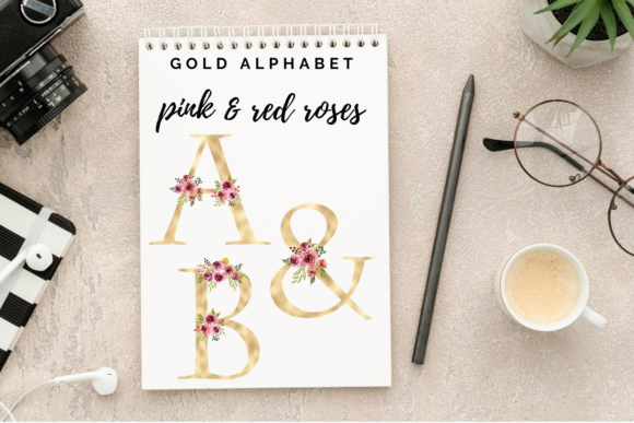 Elevating Digital Design with Floral Alphabet Clipart: The Rose Wedding Collection