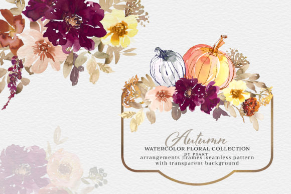 Elevating Seasonal Design with the Autumn Watercolor Floral Clipart Collection