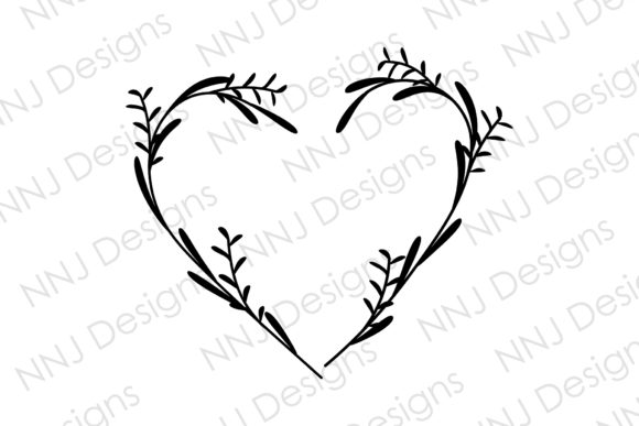 Floral Heart Leaves Wreath Frame: A Practical Asset for Digital and Print Projects