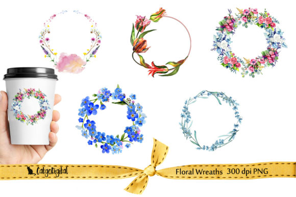 Floral Wreaths Clipart PNG: Elevating Your Creative Projects with High-Resolution Watercolor Designs