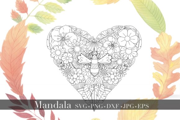 Mandala Floral Heart Queen Bee: Creative Design Guide