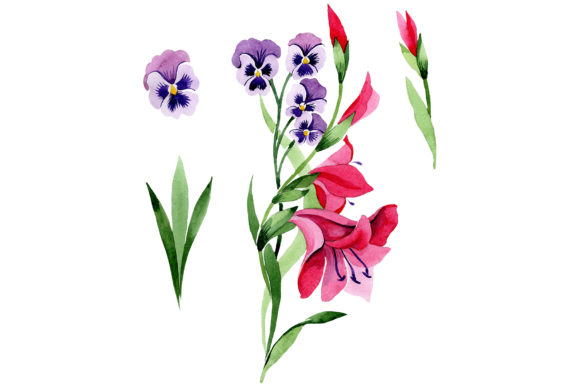 Ornament Traditional Floral Watercolor Assets