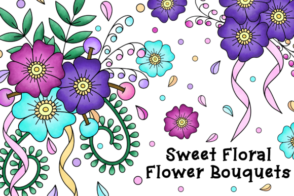 Sweet Floral Flower Bouquets Clipart Set